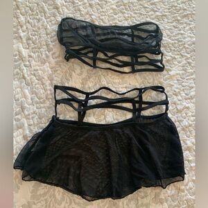 Black Mesh Lingerie Set